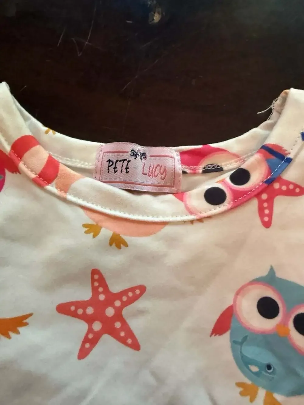 Pete + Lucy Owl and Starfish Print Tunic Top and Ruffle Leggings Set